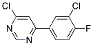 4-Chloro-6-(3-chloro-4-fluoro-phenyl)-pyrimidine Struktur