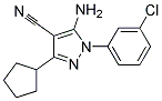 5-amino-1-(3-chlorophenyl)-3-cyclopentyl-1H-pyrazole-4-carbonitrile Struktur