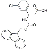 3-(3-chlorophenyl)-3-{[(9H-fluoren-9-ylmethoxy)carbonyl]amino}propanoic acid Struktur