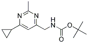 tert-butyl [(6-cyclopropyl-2-methylpyrimidin-4-yl)methyl]carbamate Struktur