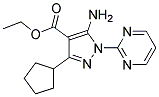 ethyl 5-amino-3-cyclopentyl-1-pyrimidin-2-yl-1H-pyrazole-4-carboxylate Struktur