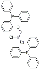 Dichlorohydricocarbonylbis(triphenylphosphine) iridium Struktur