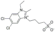 5,6-Dichloro-1-ethyl-2-methyl-3-(4-sulfobutyl)-benzimidazolium, inner salt Struktur