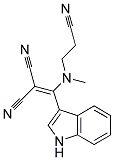 ((N-(2-CYANOETHYL)-N-METHYLAMINO)(3-INDOLYL)METHYLENE)MALONONITRILE Struktur