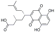 (R)-1-(5,8-DIHYDROXY-1,4-DIOXO-1,4-DIHYDRO-2-NAPHTHYL)-4-METHYL-3-PENTENYLISOVALERATE Struktur