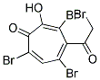 3,5,7-TRIBROMO-4-BROMOACETYL-2-HYDROXY-2,4,6-CYCLOHEPTATRIEN-1-ONE Struktur