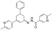 6-METHYL-2'-(3-(6-METHYL-3-PYRIDYL)-5-PHENYL-2-CYCLOHEXEN-1-YLIDENE)NICOTINOHYDRAZIDE Struktur