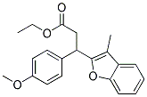 ETHYL-3-(P-METHOXYPHENYL)-3-(3-METHYLBENZO(B)FURAN-2-YL)PROPIONATE Struktur