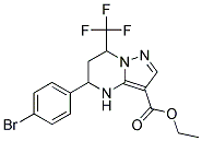 5-(4-Bromo-phenyl)-7-trifluoromethyl-4,5,6,7-tetrahydro-pyrazolo[1,5-a]pyrimidine-3-carboxylicacidethylester Struktur