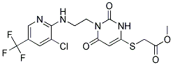 Methyl 2-((1-(2-((3-chloro-5-(trifluoromethyl)-2-pyridinyl)amino)ethyl)-2,6-dioxo-1,2,3,6-tetrahydro-4-pyrimidinyl)sulfanyl)acetate Struktur