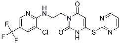 3-(2-((3-Chloro-5-(trifluoromethyl)-2-pyridinyl)amino)ethyl)-6-(2-pyrimidinylsulfanyl)-2,4(1H,3H)-pyrimidinedione Struktur