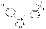 5-(4-Chlorophenyl)-1-(3-(trifluoromethyl)benzyl)-1H-1,2,3,4-tetrazole Struktur