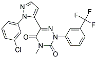 6-(1-(3-Chlorophenyl)-1h-pyrazol-5-yl)-4-methyl-2-(3-(trifluoromethyl)phenyl)-1,2,4-triazine-3,5(2H,4H)-dione Struktur