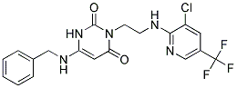 6-(Benzylamino)-3-(2-((3-chloro-5-(trifluoromethyl)-2-pyridinyl)amino)ethyl)-2,4(1H,3H)-pyrimidinedione Struktur