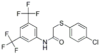 N-(3,5-Bis(trifluoromethyl)phenyl)-2-(4-chlorophenylthio)acetamide Struktur