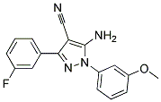 5-amino-3-(3-fluorophenyl)-1-(3-methoxyphenyl)-1H-pyrazole-4-carbonitrile Struktur