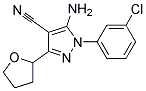 5-amino-1-(3-chlorophenyl)-3-(tetrahydrofuran-2-yl)-1H-pyrazole-4-carbonitrile Struktur