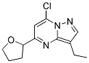 7-chloro-3-ethyl-5-(tetrahydrofuran-2-yl)pyrazolo[1,5-a]pyrimidine Struktur