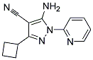 5-amino-3-cyclobutyl-1-pyridin-2-yl-1H-pyrazole-4-carbonitrile Struktur