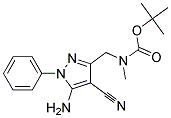 tert-butyl [(5-amino-4-cyano-1-phenyl-1H-pyrazol-3-yl)methyl]methylcarbamate Struktur