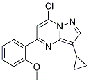 7-chloro-3-cyclopropyl-5-(2-methoxyphenyl)pyrazolo[1,5-a]pyrimidine Struktur