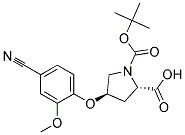 (2S,4R)-1-(tert-butoxycarbonyl)-4-(4-cyano-2-methoxyphenoxy)pyrrolidine-2-carboxylic acid Struktur