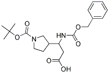 3-[1-(tert-butoxycarbonyl)pyrrolidin-3-yl]-3-[(benzyloxycarbonyl)amino]propanoic acid Struktur