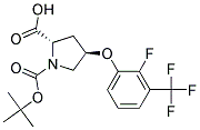 (2S,4R)-1-(tert-butoxycarbonyl)-4-[2-fluoro-3-(trifluoromethyl)phenoxy]pyrrolidine-2-carboxylic acid Struktur