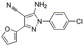 5-amino-1-(4-chlorophenyl)-3-furan-2-yl-1H-pyrazole-4-carbonitrile Struktur