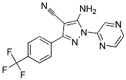 5-amino-3-[4-(trifluoromethyl)phenyl]-1-pyrazin-2-yl-1H-pyrazole-4-carbonitrile Struktur