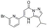 5-(6-bromopyridin-2-yl)-3-(1-methylethyl)pyrazolo[1,5-a]pyrimidin-7(4H)-one Struktur