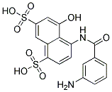 N-(3-Amino-benzoyl)-4-Amino-5-hydroxy-1,7-naphthalenedisulfonic acid Struktur