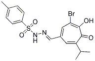 3-BROMO-4-HYDROXY-6-ISOPROPYL-5-OXO-1,3,6-CYCLOHEPTATRIENE-1-CARBALDEHYDETOSYLHYDRAZONE Struktur