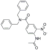 4-ACETAMIDO-N,N-DIBENZYL-3-NITROBENZAMIDE Struktur