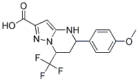 5-(4-Methoxyphenyl)-7-trifluoromethyl-4,5,6,7-tetrahydropyrazolo[1,5-a]pyrimidine-2-carboxylicacidcid Struktur