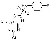 5,7-Dichlorothiazolo[4,5-d]pyrimidin-2-sulfonicacid(4-fluorophenyl)amide Struktur