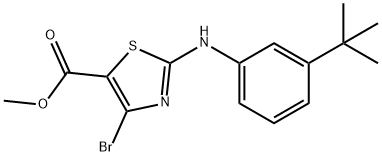 Methyl4-bromo-2-(3-tert-butylphenylamino)thiazole-5-carboxylate Struktur