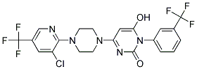 4-(4-(3-Chloro-5-(trifluoromethyl)-2-pyridinyl)piperazino)-6-hydroxy-1-(3-(trifluoromethyl)phenyl)-2(1H)-pyrimidinone Struktur