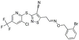 5-(2-(((2-Bromobenzyl)oxy)imino)ethyl)-3-((3-chloro-5-(trifluoromethyl)-2-pyridinyl)sulfanyl)-4-isothiazolecarbonitrile Struktur