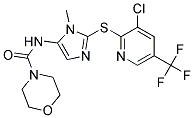 N-(2-((3-Chloro-5-(trifluoromethyl)-2-pyridinyl)sulfanyl)-1-methyl-1H-imidazol-5-yl)-4-morpholinecarboxamide Struktur