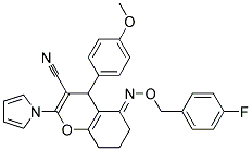 5-(((4-Fluorobenzyl)oxy)imino)-4-(4-methoxyphenyl)-2-(1H-pyrrol-1-yl)-5,6,7,8-tetrahydro-4H-chromene-3-carbonitrile Struktur