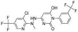 4-(2-(3-Chloro-5-(trifluoromethyl)-2-pyridinyl)-2-methylhydrazino)-6-hydroxy-1-(3-(trifluoromethyl)phenyl)-2(1H)-pyrimidinone Struktur