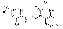 6-Chloro-1-(2-((3-chloro-5-(trifluoromethyl)-2-pyridinyl)amino)ethyl)-1,4-dihydro-2,3-quinoxalinedione Struktur