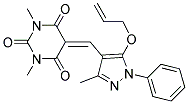 5-((5-(Allyloxy)-3-methyl-1-phenyl-1H-pyrazol-4-yl)methylene)-1,3-dimethyl-2,4,6(1H,3H,5H)-pyrimidinetrione Struktur