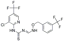 N-(3-Chloro-5-(trifluoromethyl)-2-pyridinyl)-N'-((((3-(trifluoromethyl)benzyl)oxy)amino)methylene)thiourea Struktur