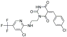 5-((4-Chlorophenyl)methylene)-1-(2-((3-chloro-5-(trifluoromethyl)-2-pyridinyl)amino)ethyl)-2,4,6(1H,3H,5H)-pyrimidinetrione Struktur