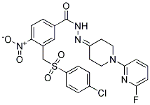 3-(((4-Chlorophenyl)sulfonyl)methyl)-N'-(1-(6-fluoro-2-pyridinyl)-4-piperidinylidene)-4-nitrobenzenecarbohydrazide Struktur