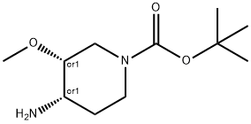 CIS-4-アミノ-1-BOC-3-メトキシピペリジン 化學構(gòu)造式