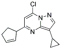 7-chloro-5-cyclopent-2-en-1-yl-3-cyclopropylpyrazolo[1,5-a]pyrimidine Struktur