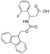 3-{[(9H-fluoren-9-ylmethoxy)carbonyl]amino}-3-(2-fluorophenyl)propanoic acid Struktur